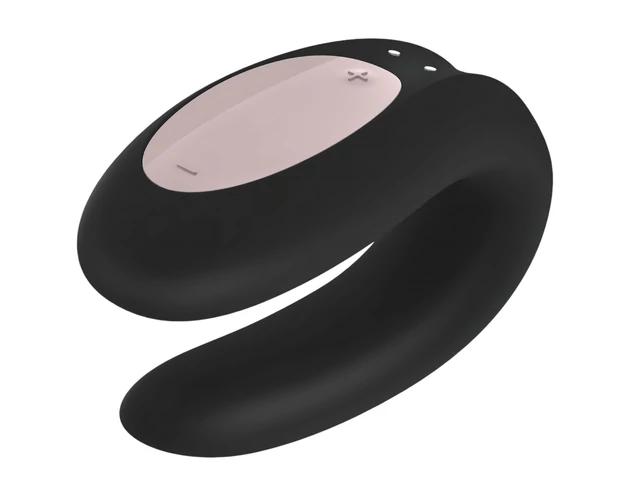 Satisfyer Double Joy - okos vízálló párvibrátor (fekete)