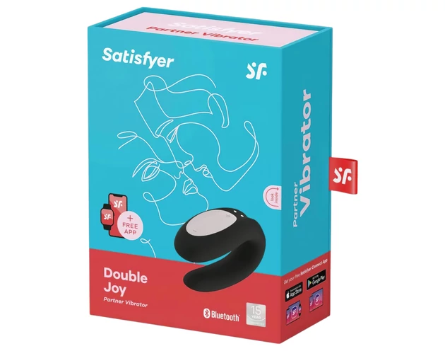 Satisfyer Double Joy - okos vízálló párvibrátor (fekete)