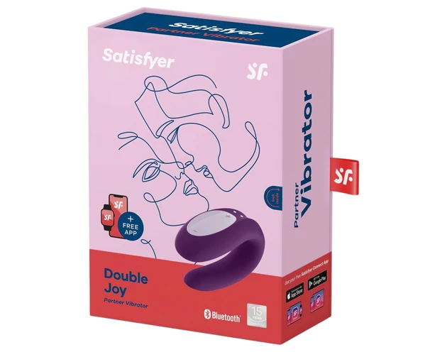 Satisfyer Double Joy - okos, vízálló párvibrátor (lila)