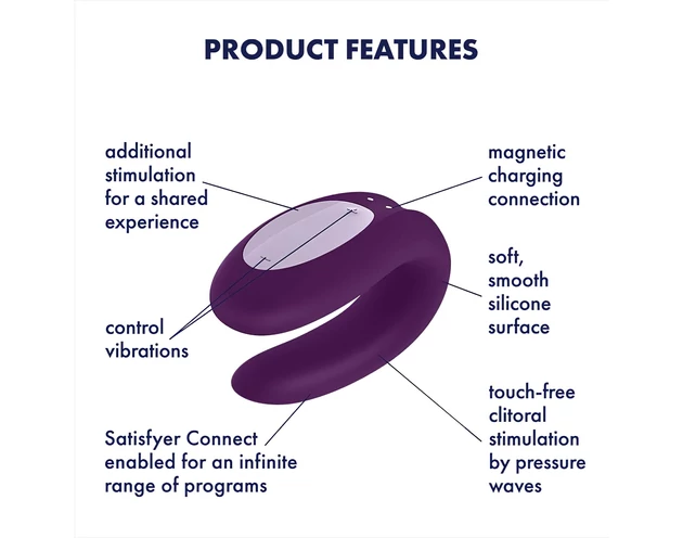 Satisfyer Double Joy - okos, vízálló párvibrátor (lila)