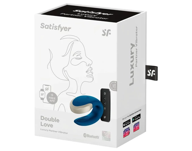 Satisfyer Double Love - okos párvibrátor (kék)