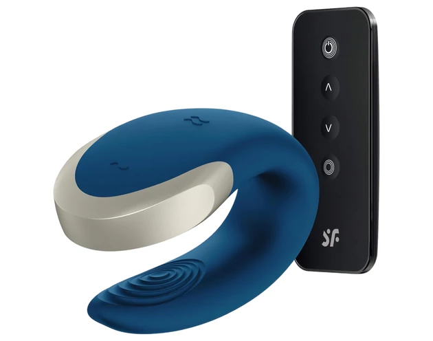 Satisfyer Double Love - okos párvibrátor (kék)