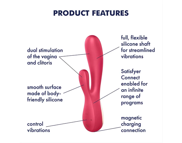Satisfyer Mono Flex - okos vízálló vibrátor (piros)