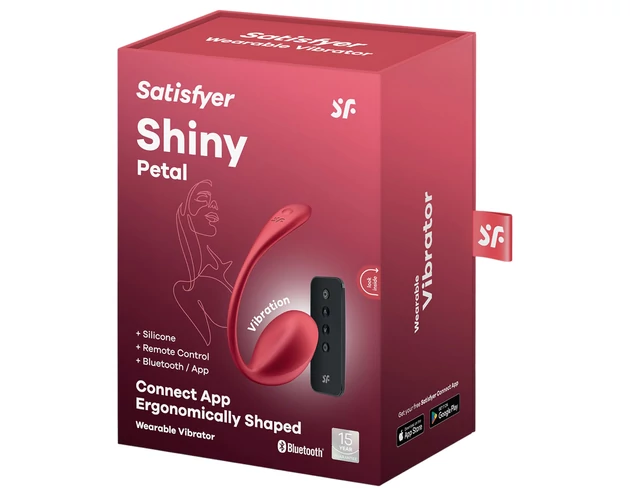 Satisfyer Shiny Petal - rádiós vibrációs tojás (piros)