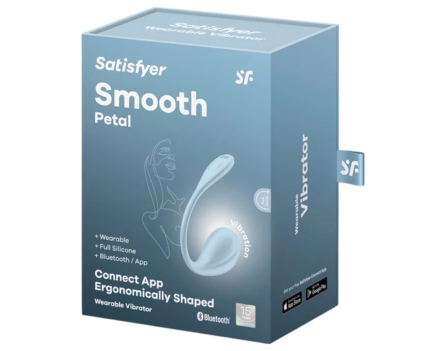 Satisfyer Smooth Petal - okos vibrációs tojás (kék)