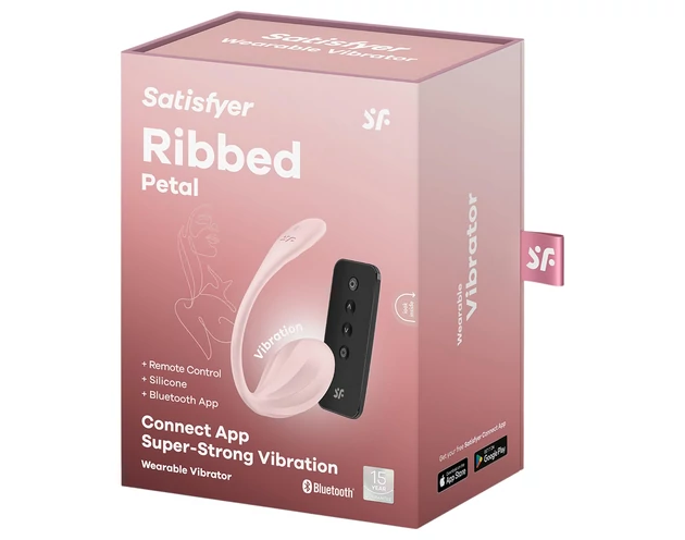 Satisfyer Ribbed Petal - rádiós vibrációs tojás (pink)