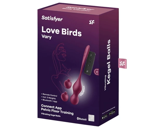 Satisfyer Love Birds Vary - okos, variálható gésagolyó (piros)
