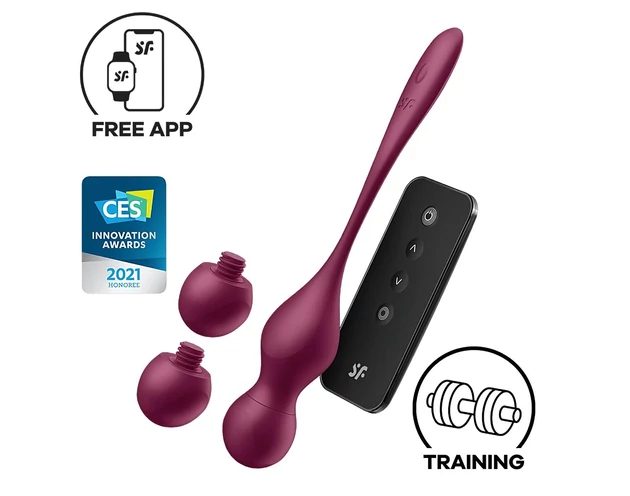 Satisfyer Love Birds Vary - okos, variálható gésagolyó (piros)