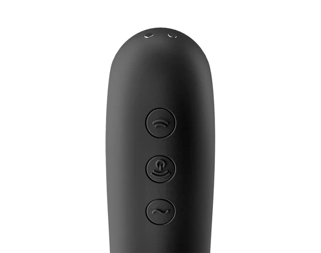 Satisfyer Dual Kiss - akkus hüvelyi és csikló vibrátor (fekete)