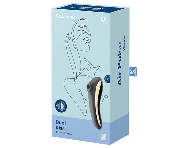 Satisfyer Dual Kiss - akkus hüvelyi és csikló vibrátor (fekete)