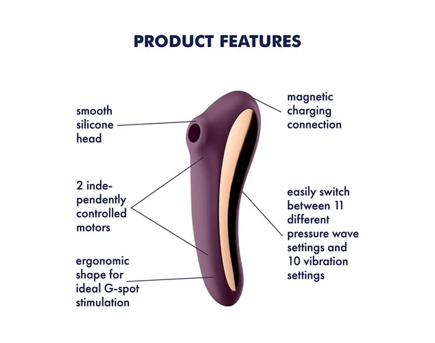Satisfyer Dual Kiss - 2in1, hüvelyi és csikló vibrátor (lila)
