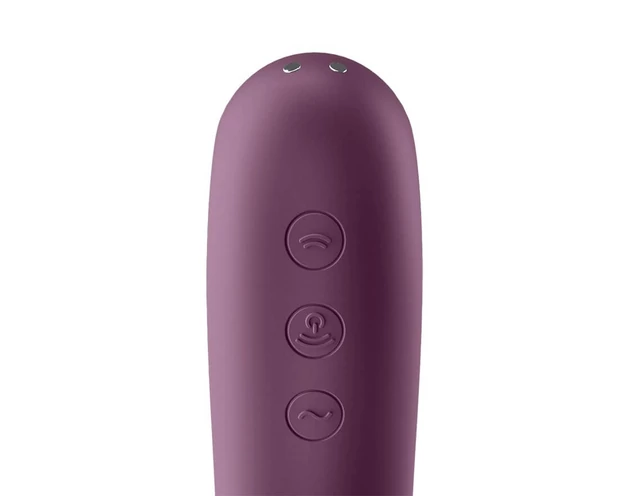 Satisfyer Dual Kiss - 2in1, hüvelyi és csikló vibrátor (lila)