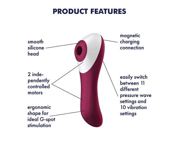 Satisfyer Dual Crush - akkus hüvelyi és csiklóvibrátor (piros)