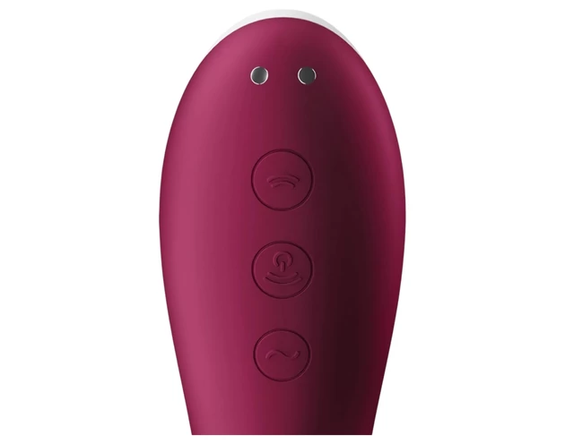 Satisfyer Dual Crush - akkus hüvelyi és csiklóvibrátor (piros)