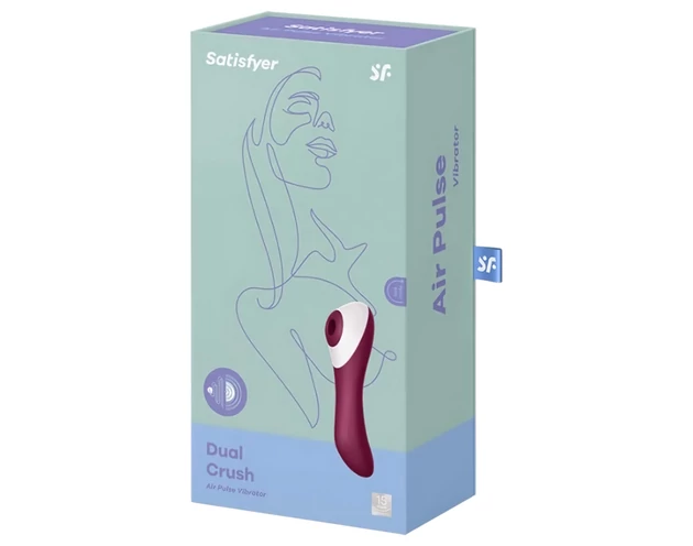 Satisfyer Dual Crush - akkus hüvelyi és csiklóvibrátor (piros)