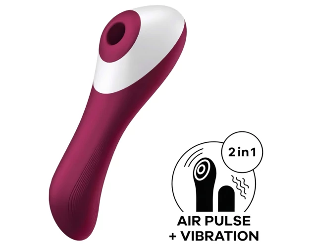 Satisfyer Dual Crush - akkus hüvelyi és csiklóvibrátor (piros)