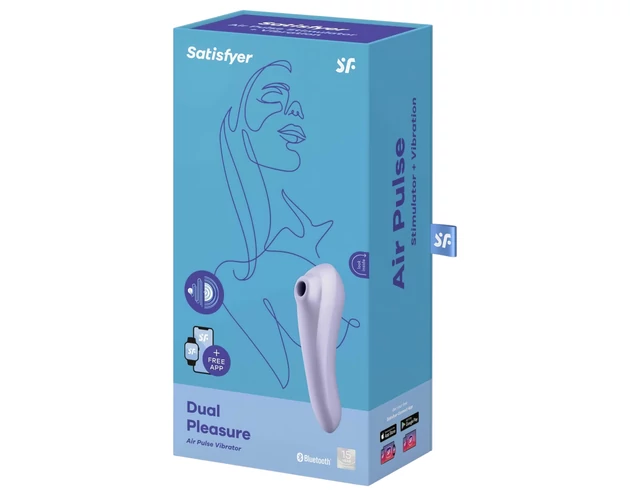 Satisfyer Dual Pleasure - okos léghullámos 2in1 vibrátor (lila)