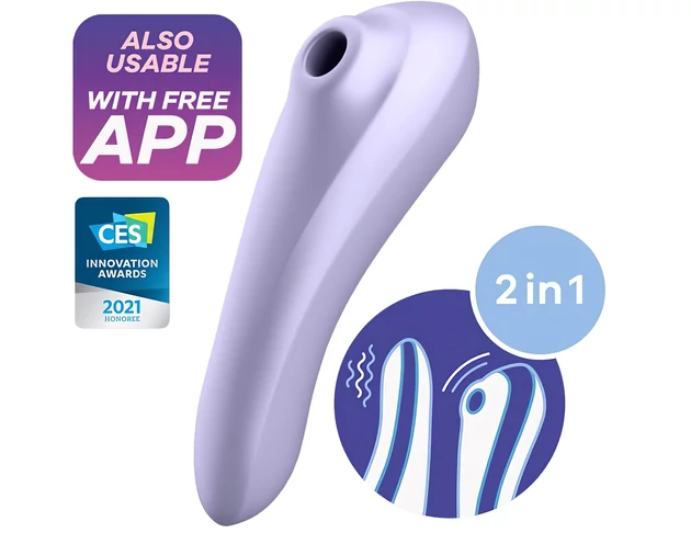 Satisfyer Dual Pleasure - okos léghullámos 2in1 vibrátor (lila)