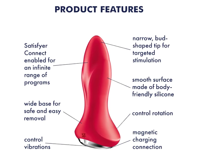 Satisfyer Rotator Plug 1 - gyöngyös anál vibrátor (piros)