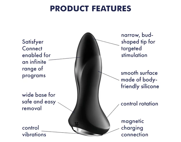 Satisfyer Rotator Plug 1 - gyöngyös anál vibrátor (fekete)
