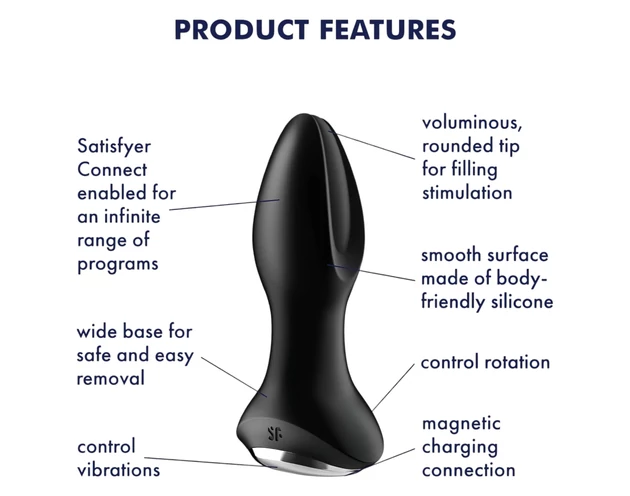 Satisfyer Rotator Plug 2 - gyöngyös anál vibrátor (fekete)