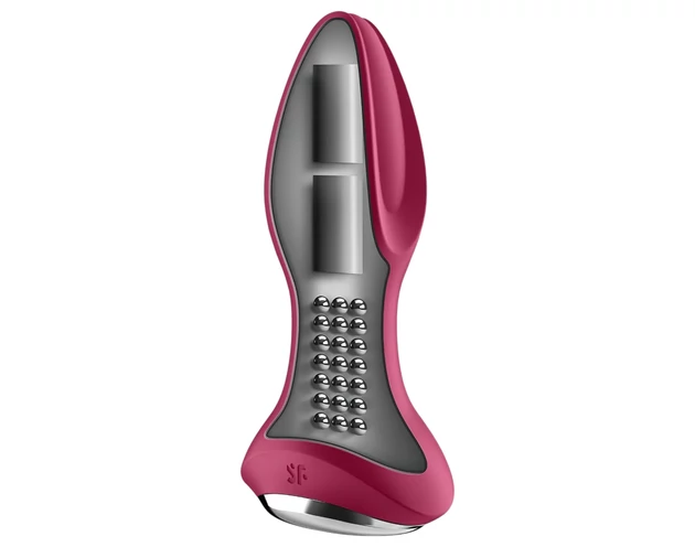 Satisfyer Rotator Plug 2 - akkus, gyöngyös anál vibrátor (piros)