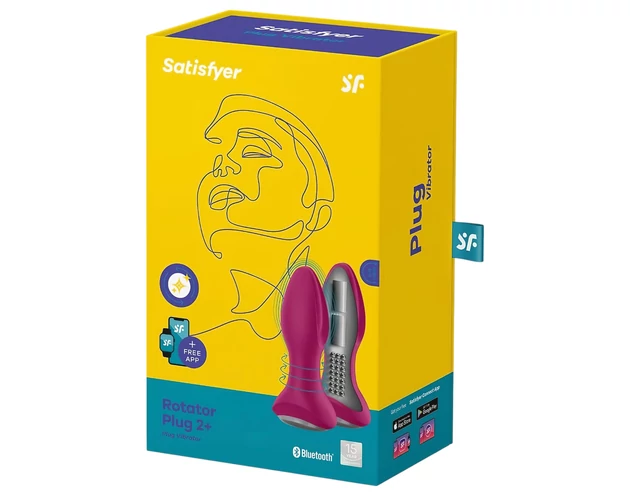 Satisfyer Rotator Plug 2 - akkus, gyöngyös anál vibrátor (piros)