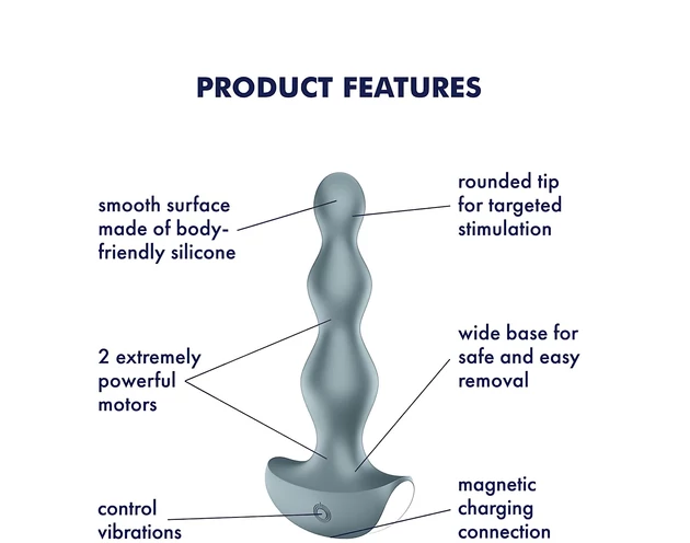 Satisfyer Lolli-Plug 2 - akkus, vízálló anál vibrátor (szürke)