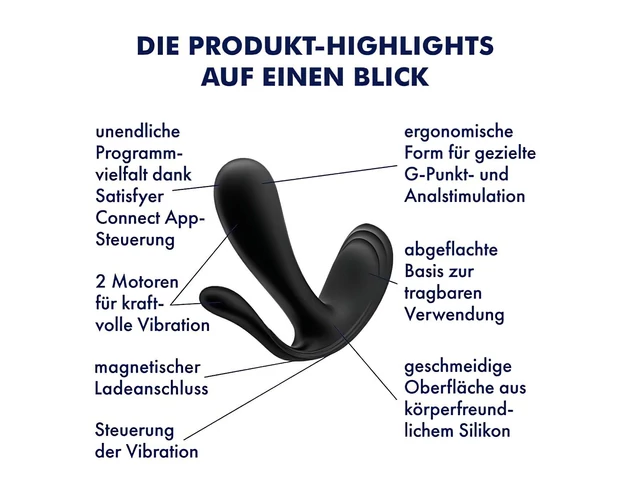 Satisfyer Top Secret Plus - okos 3 ágú vibrátor (fekete)