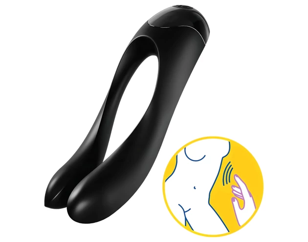 Satisfyer Candy Cane - akkus, vízálló kétágú vibrátor (fekete)