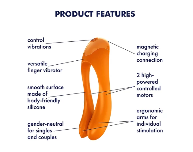 Satisfyer Candy Cane - akkus, vízálló kétágú vibrátor (narancs)