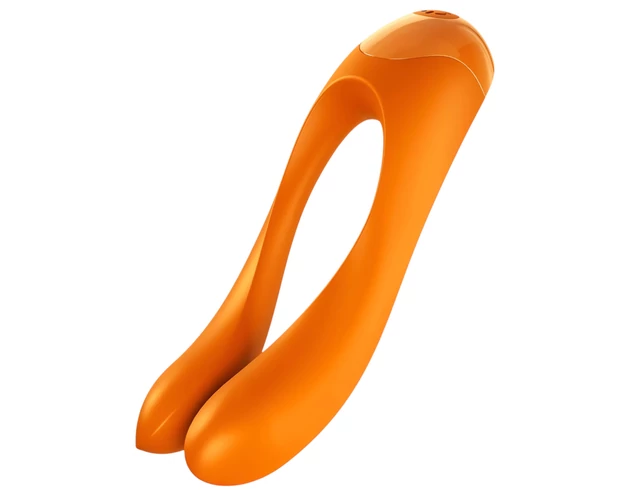 Satisfyer Candy Cane - akkus, vízálló kétágú vibrátor (narancs)