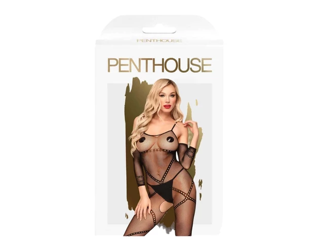 Penthouse Under Arrest - nyitott overál (fekete)