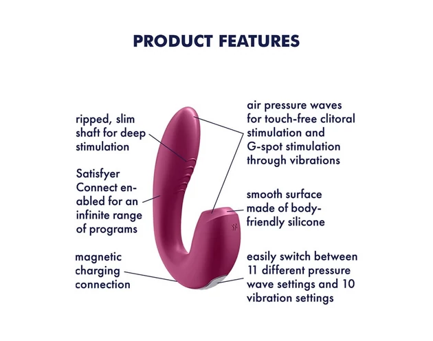 Satisfyer Sunray - akkus, léghullámos 2in1 vibrátor (piros)