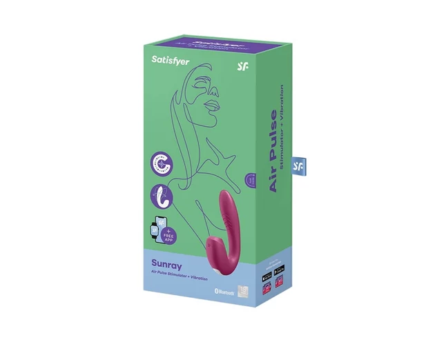 Satisfyer Sunray - akkus, léghullámos 2in1 vibrátor (piros)