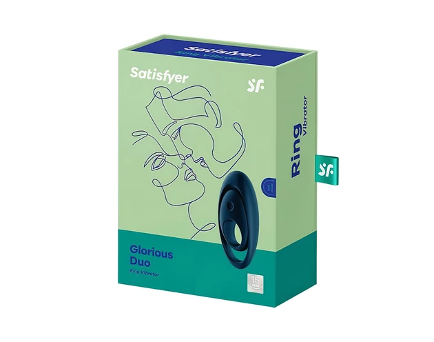 Satisfyer Glorious Duo - vibrációs péniszgyűrű (kék)