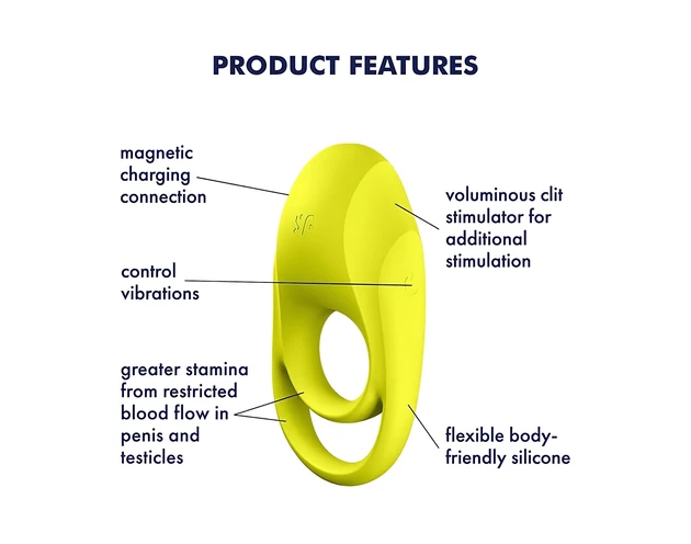Satisfyer Spectacular - vízálló, vibrációs péniszgyűrű (sárga)