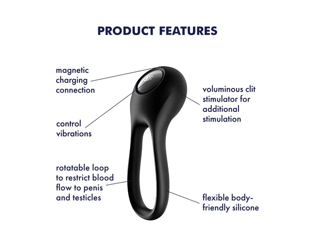 Satisfyer Majestic Duo - akkus, vízálló péniszgyűrű (fekete)