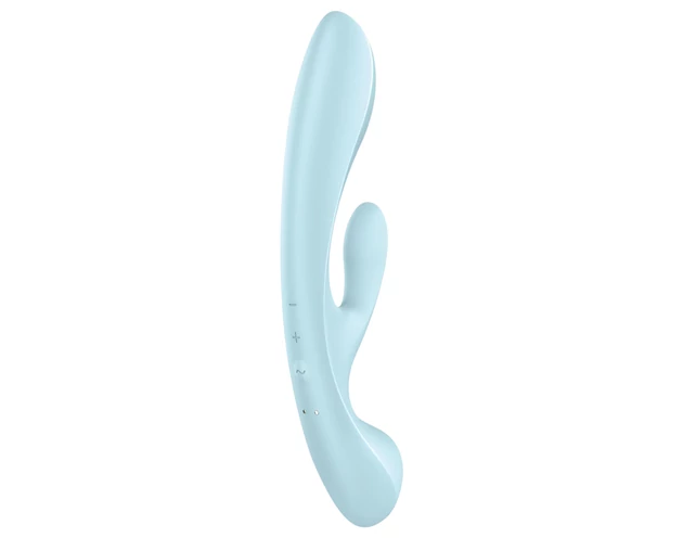 Satisfyer Triple Oh - akkus, csiklókaros vibrátor (kék)