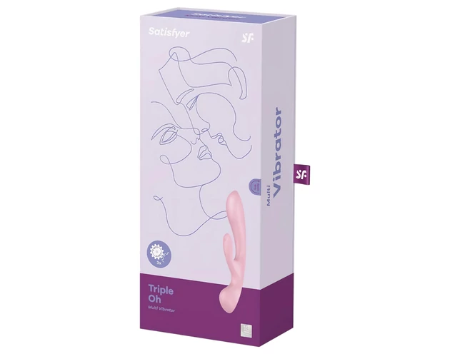 Satisfyer Triple Oh - akkus, csiklókaros vibrátor (pink)