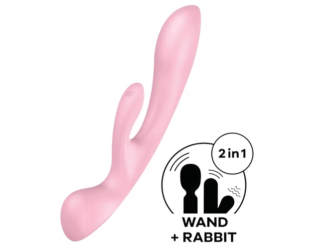 Satisfyer Triple Oh - akkus, csiklókaros vibrátor (pink)