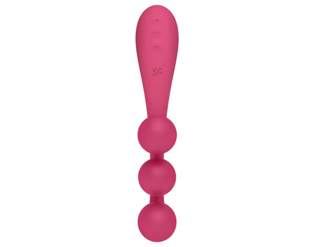 Satisfyer Tri Ball 1 - akkus, multifunkciós vibrátor (piros)