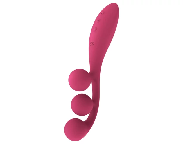 Satisfyer Tri Ball 1 - akkus, multifunkciós vibrátor (piros)