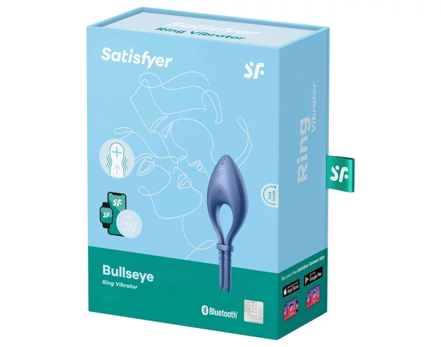 Satisfyer Bullseye - okos vibrációs péniszgyűrű (kék)