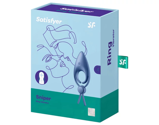 Satisfyer Sniper - akkus, vibrációs péniszgyűrű (kék)