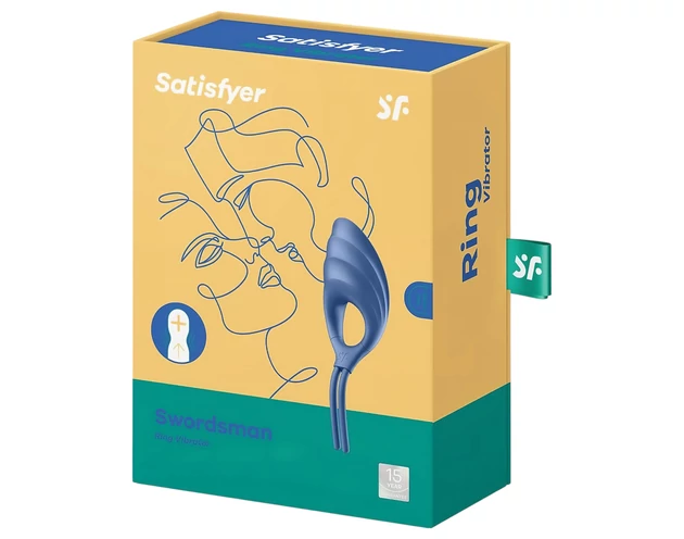 Satisfyer Swordsman - akkus, vibrációs péniszgyűrű (kék)