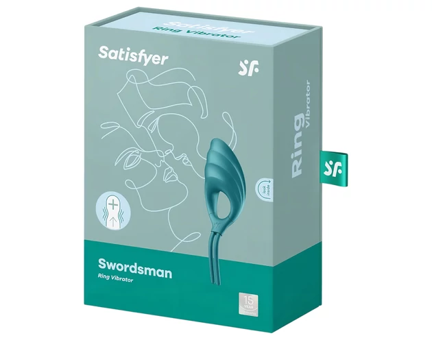 Satisfyer Swordsman - akkus, vibrációs péniszgyűrű (zöld)