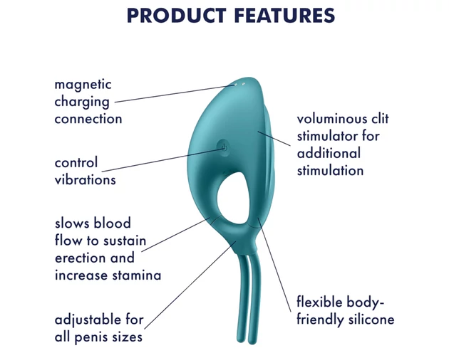 Satisfyer Swordsman - akkus, vibrációs péniszgyűrű (zöld)