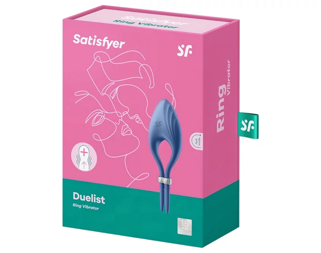 Satisfyer Duelist - akkus vibrációs péniszgyűrű (kék)
