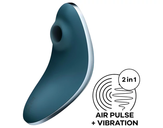 Satisfyer Vulva Lover 1 - akkus léghullámos csikló vibrátor (kék)